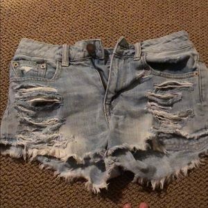 Light wash jean shorts highwaisted American eagle